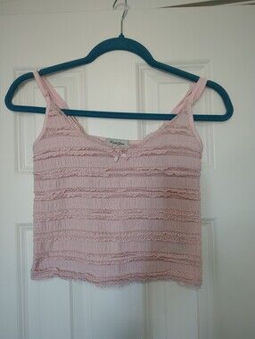 Faded Rose textured ruffle camisole tank top Size M
